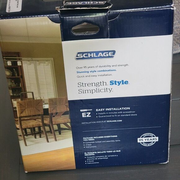 Schlage Fb50 V ACC 619 B60 Single Cylinder Deadbolt and F51 Keyed Entry … - Picture 8 of 10